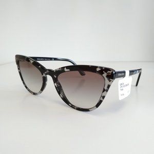 New Prada SPR 01V 528-0A7 Cat Eye Tortoise Sunglasses Grey Lenses 56mm